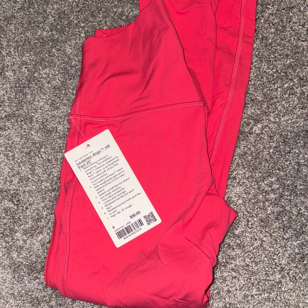 Lululemon Align leggings in color lipstick